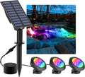 Solar Pond Lights, 18 LED Super Bright RGB LED Underwater Spotlights Color by CREPOW
