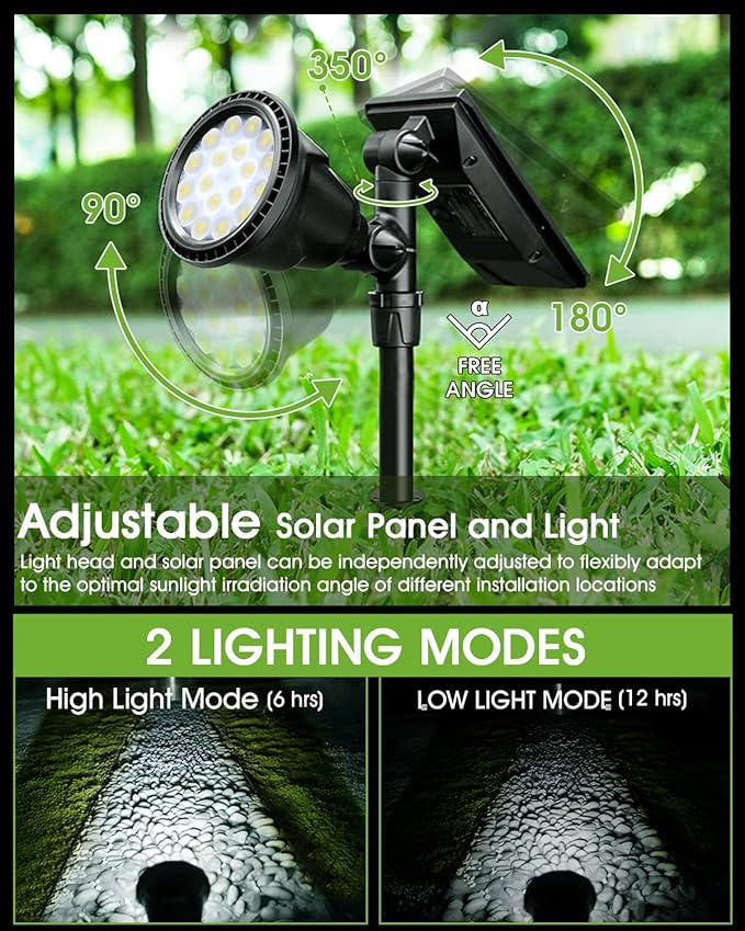DBF Solar Spot Lights Outdoor Waterproof IP65, Cool White, 600LM High Bright - Image 5