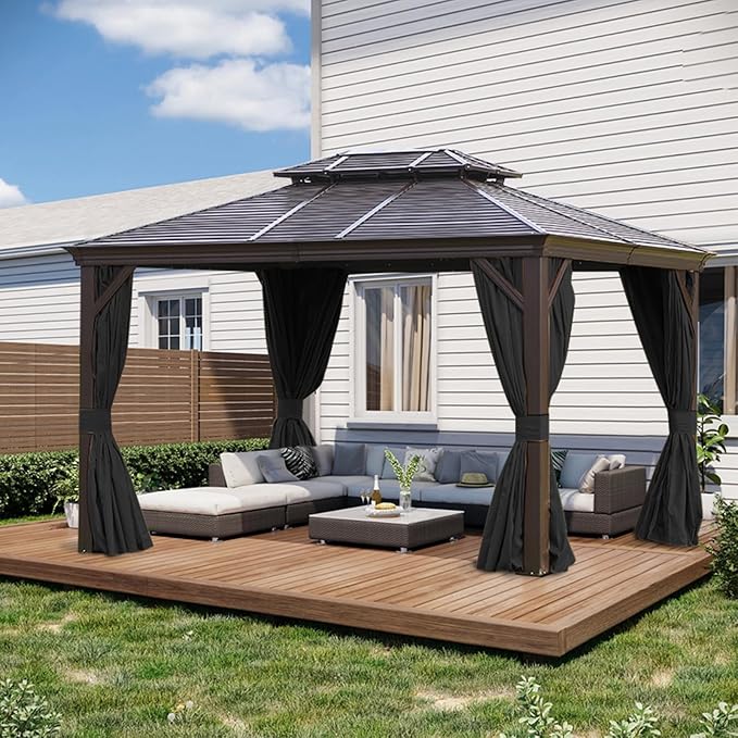 slashome 12'x14' Gazebo Curtains Outdoor Waterproof, Sidewalls - Image 6