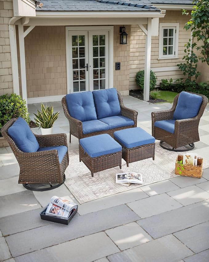 Patio Ottoman Outdoor Wicker Side Table - Image 5