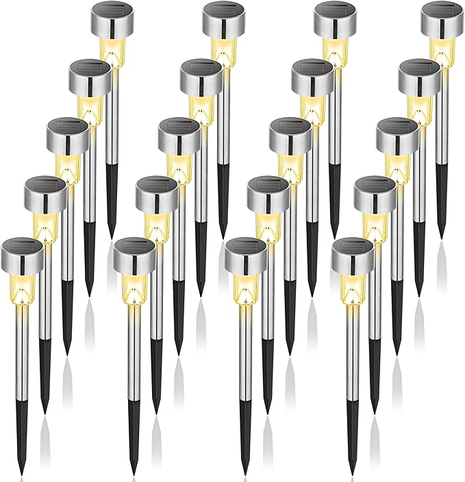 GIGALUMI Solar Lights Outdoor Waterproof, 20 Pack Warm White, Garden Decor by GIGALUMI