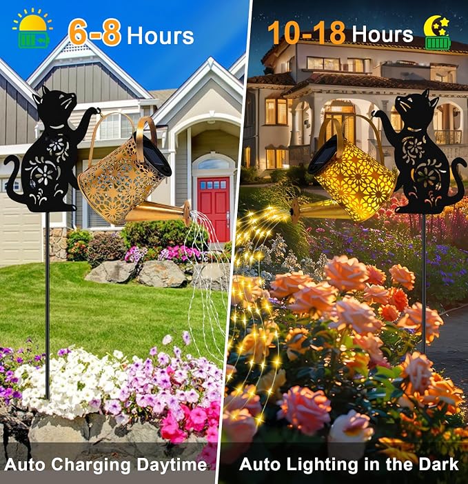Solar Lights Outdoor Decorative, Watering Can - Image 4