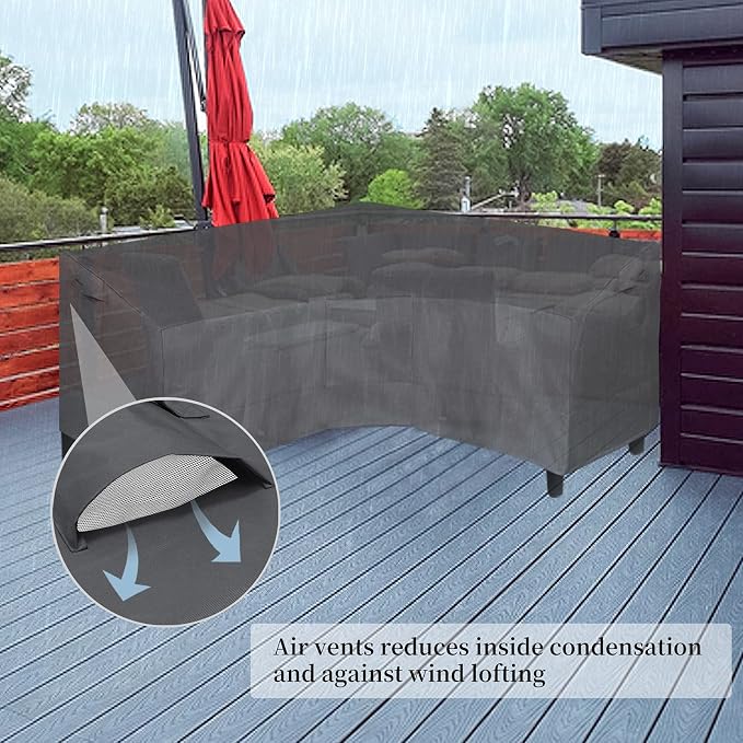 Easy-Going Patio V-Shaped Sectional Sofa Cover, Waterproof Outdoor Sectional - Image 4
