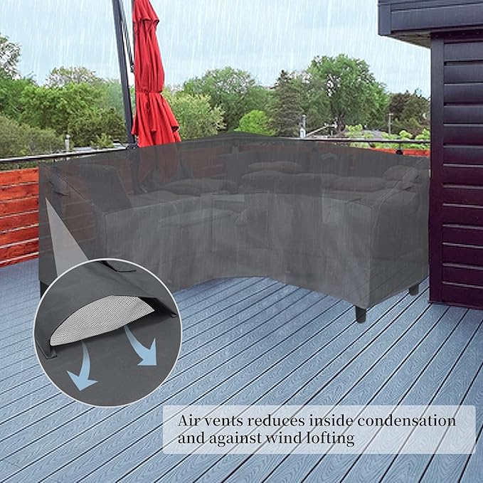 Easy-Going Patio V-Shaped Sectional Sofa Cover, Waterproof Outdoor Sectional - Image 4