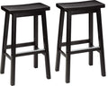 Amazon Basics Solid Wood Saddle-Seat Counter Height Bar Stools by AmazonBasics