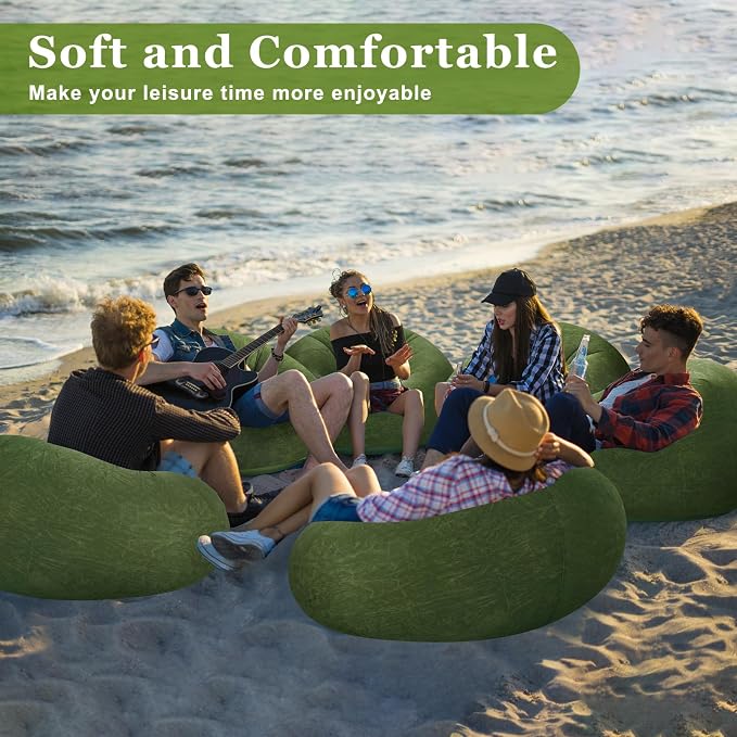 Realspring Inflatable Bean Bag Chairs Outdoor Blow up Camping Chairs Inflatable - Image 5