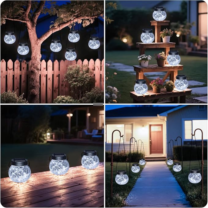 Kolpop Solar Lanterns Outdoor Waterproof 6 Pack, Hanging Solar Lights - Image 2