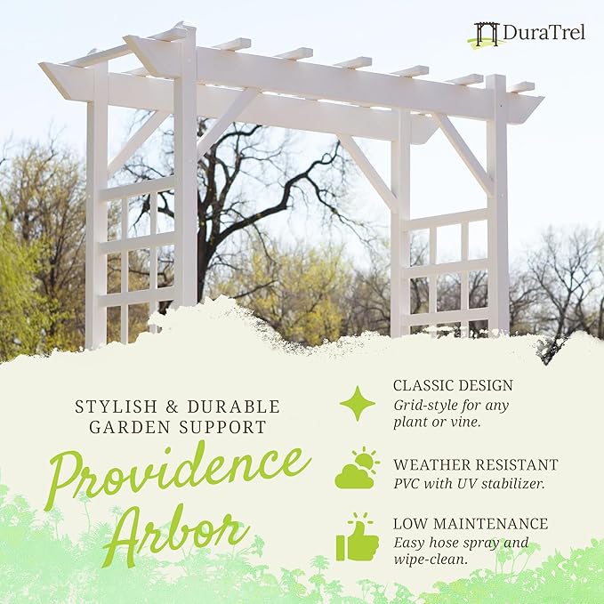 Dura-Trel Providence Arbor, Vinyl Garden Archway - Image 2