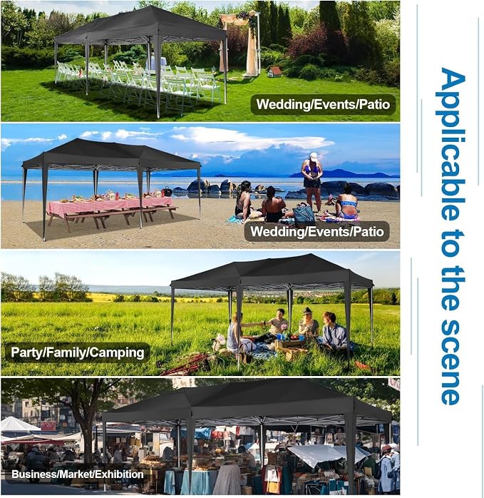COBIZI 10x20 Pop up Canopy Tent Without Sidewall, Waterproof Portable Outdoor - Image 4