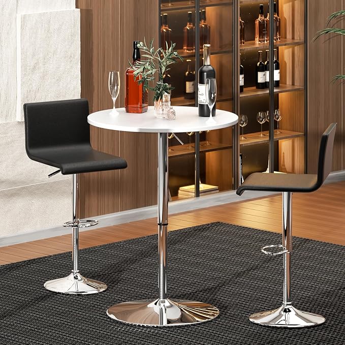 MoNiBloom Bistro Pub Table Round Bar 27.5"- 36" Height-Adjustable Cocktail Table - Image 2