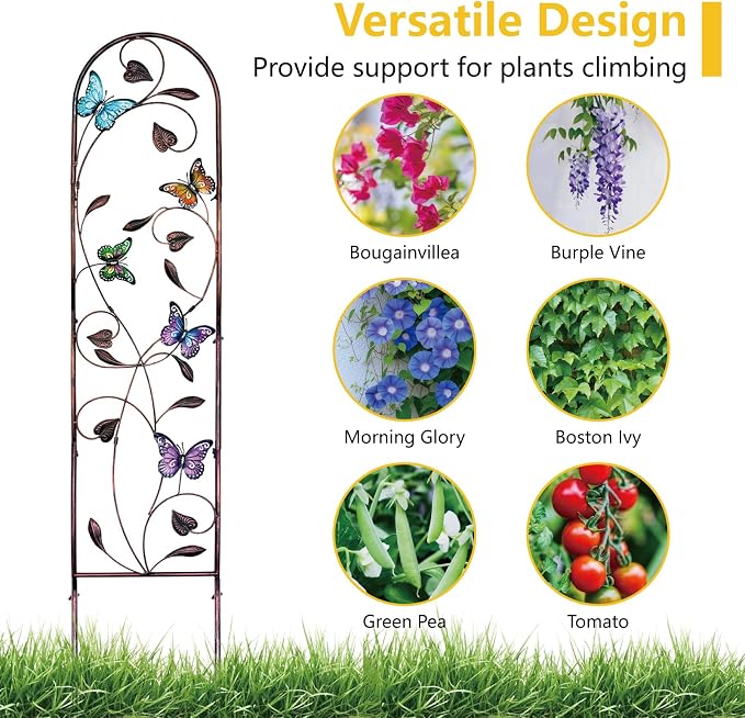 aboxoo Set of 4 Packs Butterfly Metal Garden Trellis - Image 3
