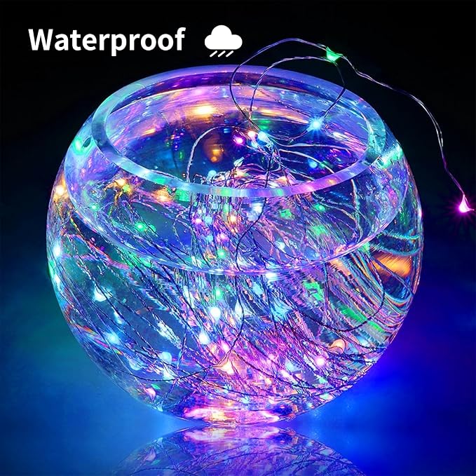 Solar String Lights Outdoor, 33 Feet 100 LEDs 8 Modes Solar Fairy Lights - Image 3