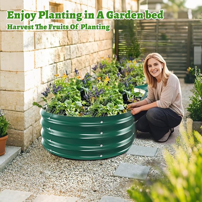Oval Galvanized Planter Box, Metal Raised Garden Bed - Image 6