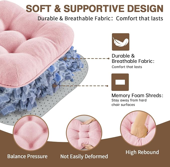 BETU Pink Chair Cushions for Dining Chairs Set of 6, 3.5" Thick Kitchen Table - Image 7