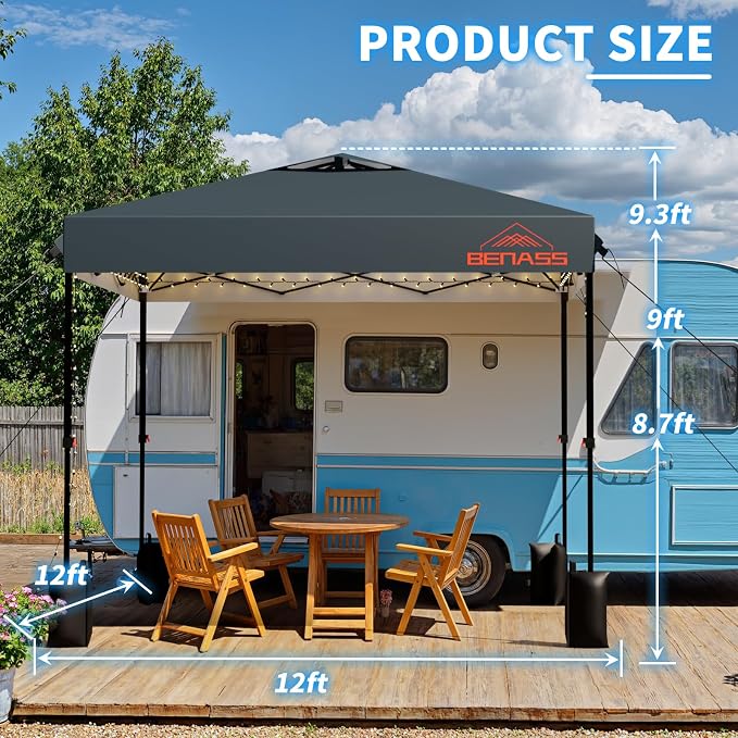 12x12 Pop Up Canopy, Easy Up Canopy Tent, Heavy Duty Tents - Image 2