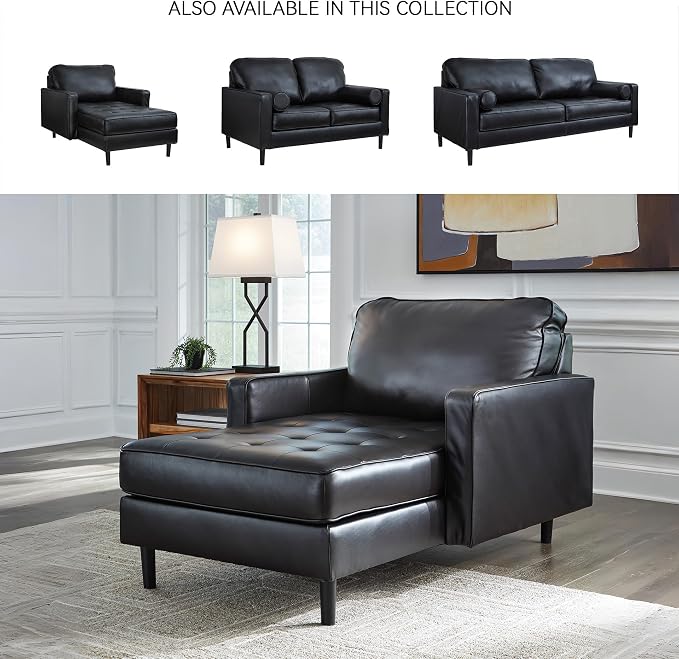 Signature Design by Ashley Bryceview Modern Tufted Leather Match Chaise - Image 6
