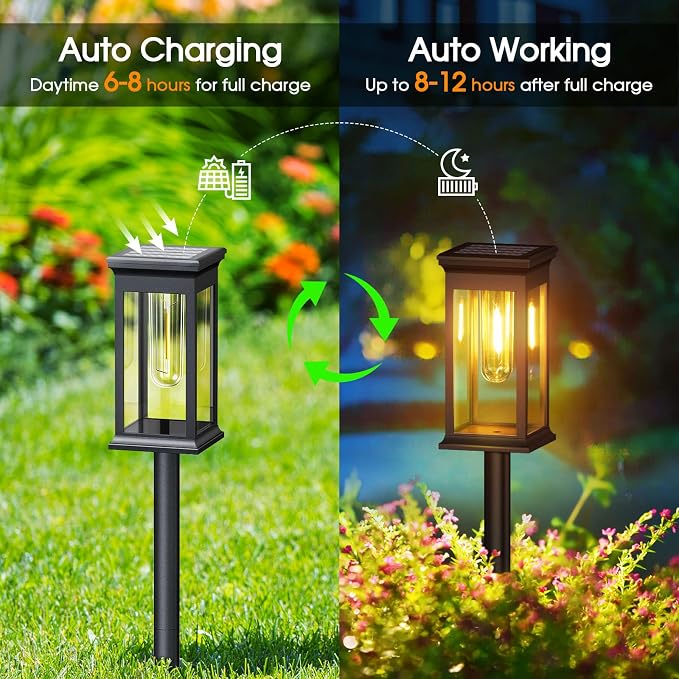 KOOPER Solar Pathway Lights Outdoor 8 Pack, 2X Bigger Solar Outdoor Lights - Image 5