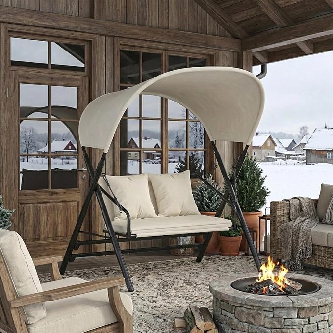 AECOJOY 2 Seat Outdoor Patio Swing Chair - Image 8