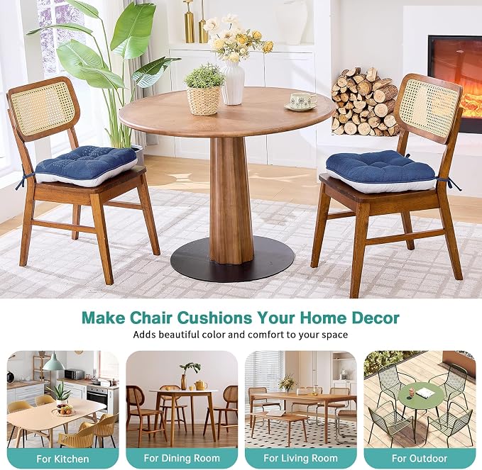 BETU Chair Cushions for Dining Chairs Set of 2, 3.5" Thick Kitchen Table Chair - Image 5