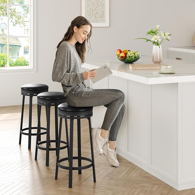 IDEALHOUSE 30'' Swivel Bar Stools Set of 4 - Image 4
