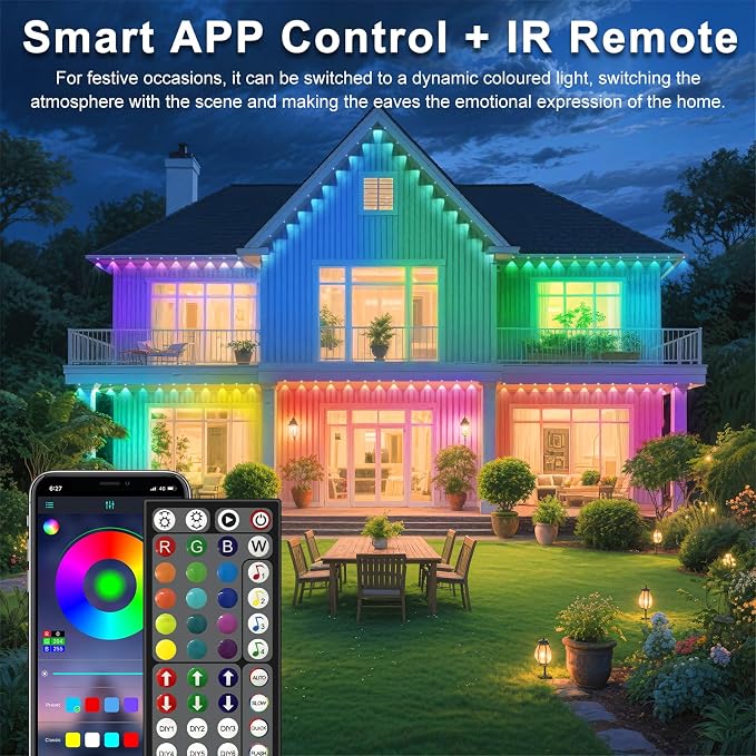 400Ft Permanent Outdoor Lights for House Waterproof, IP67 LED Eave Lights - Image 2