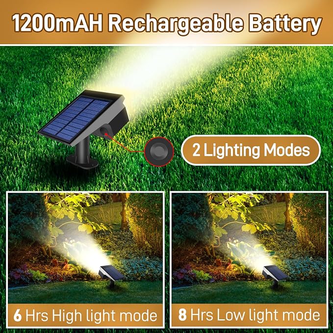 Solar Lights Outdoor Waterproof IP65, 7 Lighting Modes Color Changing 26 LED - Image 2