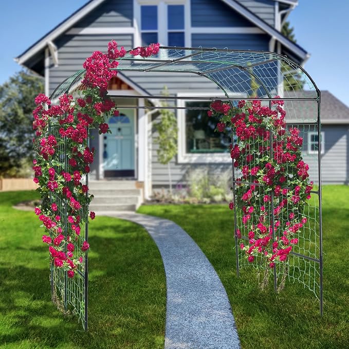 Garden Arch Trellis for Climbing Plants Outdoor, Cucumber Trellis for Raised Bed - Image 2