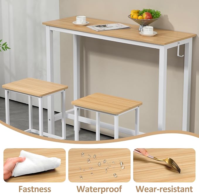 Finnhomy 47" Industrial Bar Table Set - Image 7