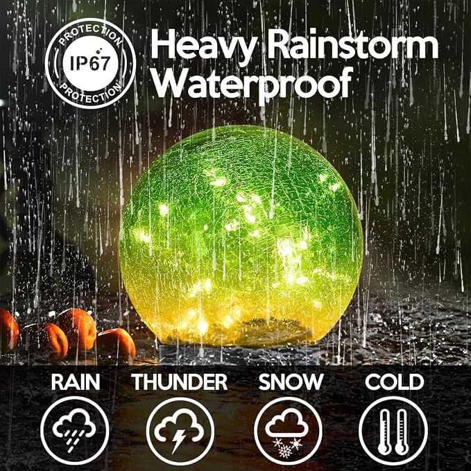 Outdoor Waterproof IP65 Solar Globe Lights, Led Solar Light Balls - Image 3