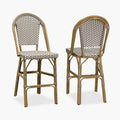 PURPLE LEAF French Counter Height Bar Stool Set of 2 25" Bamboo Print Finish by PURPLELEAF