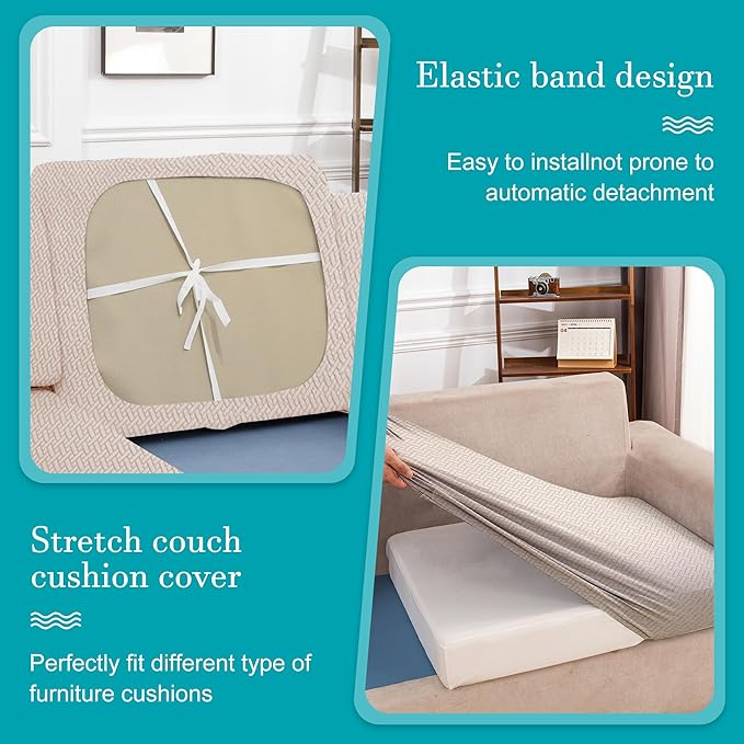 14Pcs Stretch Patio Cushion Covers, Outdoor Couch Covers Replacement, Outdoor - Image 5