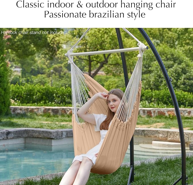 PNAEUT Hammock Chair Hanging Rope Swing - Image 2