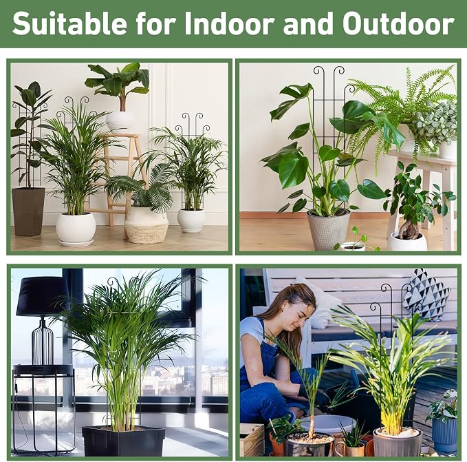 32.6in Tall Plant Trellis Indoor, Metal Garden Trellis - Image 8