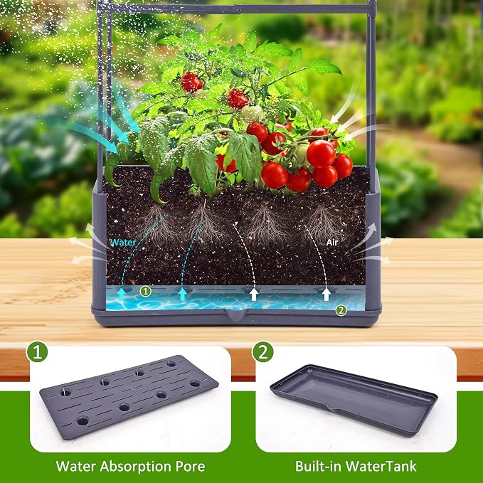 GENMOUS 2 Pack Rectangle 4 Tier Tomato Planter, Raised Garden Bed Tall 45'' - Image 5