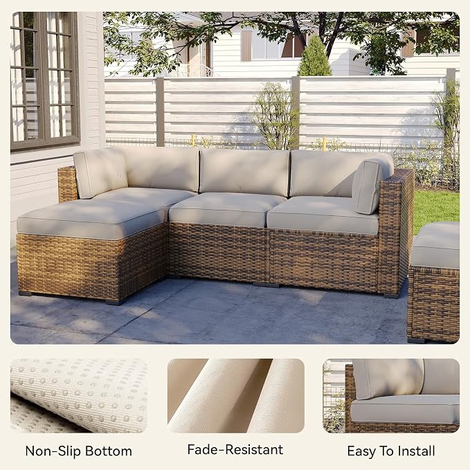 Aoxun 11pcs Patio Cushion Covers Replacement, Waterproof Outdoor Furniture - Image 6
