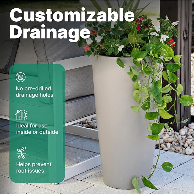 Step2 Tremont Tall Round Tapered Planter, Indoor/Outdoor Plants, Efficient - Image 6