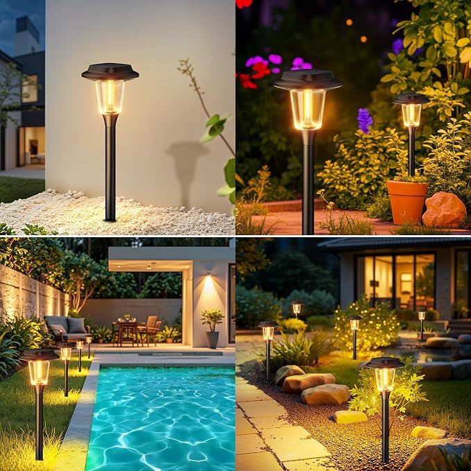 KOOPER Solar Pathway Lights Outdoor, 8 Pack Modern Brighter Solar Powered - Image 6