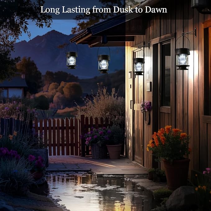 Solar Lantern - Hanging Solar Lights Outdoor - 2 Pack Solar Powered Waterproof - Image 5