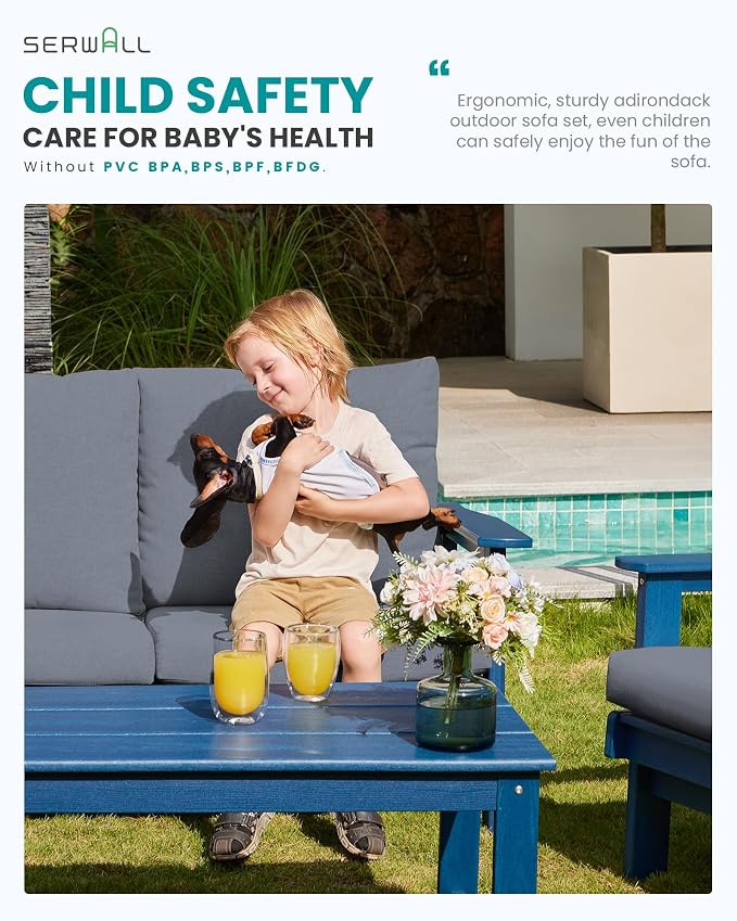 SERWALL HDPE Outdoor Patio Loveseat - Image 6