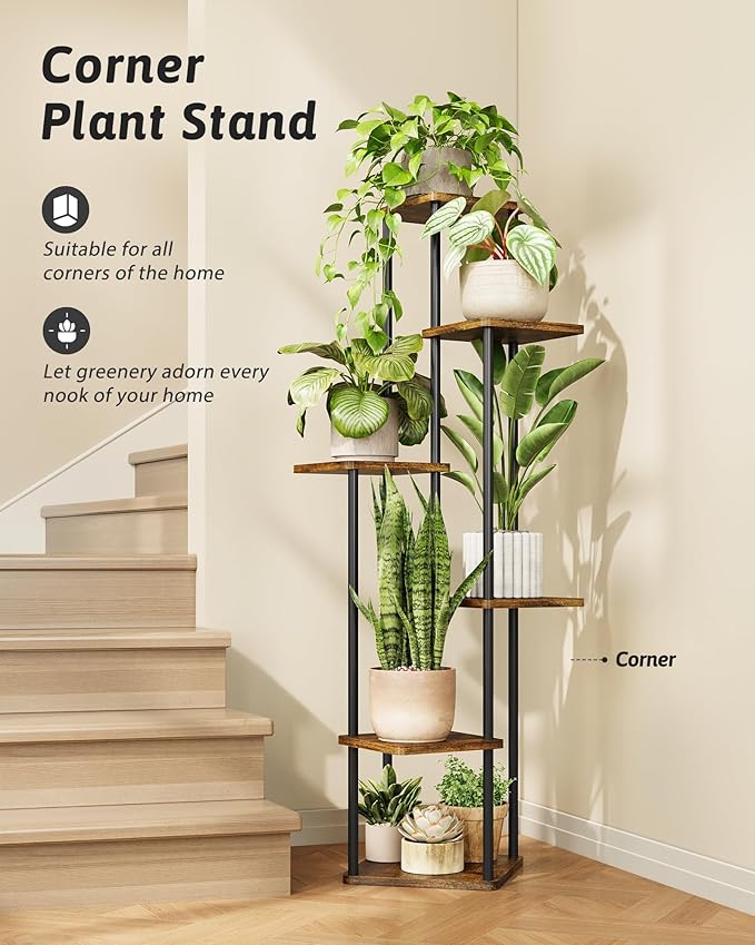 Corner Plant Stand Indoor 6 Tiered Tall Plant Stand Plant Shelf - Image 2