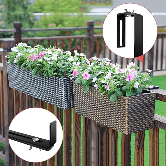 Planter Box Bracket, Flower Box Holder Brackets, Adjustable Window Box Brackets - Image 4