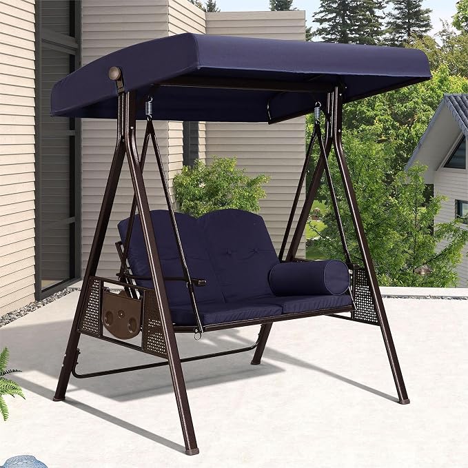 PURPLE LEAF 2-Seat Deluxe Outdoor Patio Porch Swing by PURPLELEAF