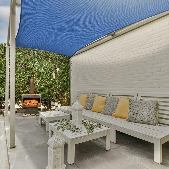 AsterOutdoor Sun Shade Sail Rectangle 8' x 12' UV Block Canopy - Image 8