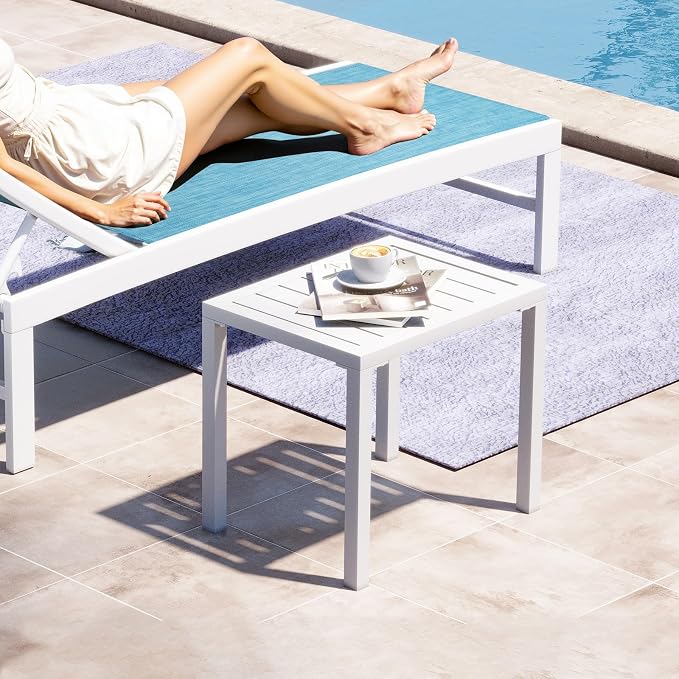 Crestlive Products Aluminum Outdoor Side Table Set of 2 - Image 7