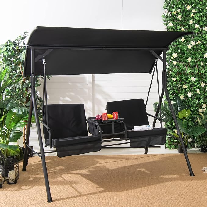 Tangkula 2 Person Porch Swing, Outdoor Swing - Image 2