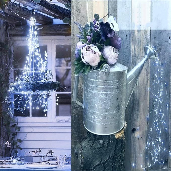 ZNYCYE 1 Pack 8 Modes Solar Waterfall Lights, Solar Fairy Lights Outdoor - Image 6