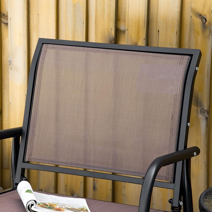 Outsunny Porch Glider, Metal Frame Swing Glider Chair - Image 8