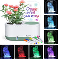 Self-Watering Plant Pot with LED Note Board & 7 Colors Pen Acrylic Message by Dryades