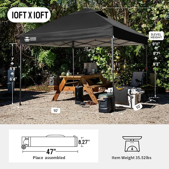 CROWN SHADES 10x10 Pop Up Canopy Tent - Image 2