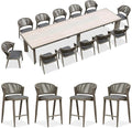 PURPLE LEAF 13-Piece Patio Dining Set Outdoor Furniture Rectangular Table and by PURPLELEAF